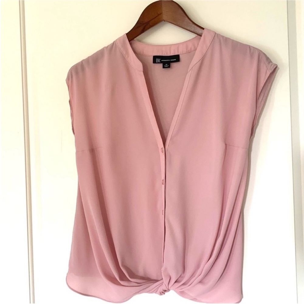 INC International Concepts Soft Pink Blouse Size XS